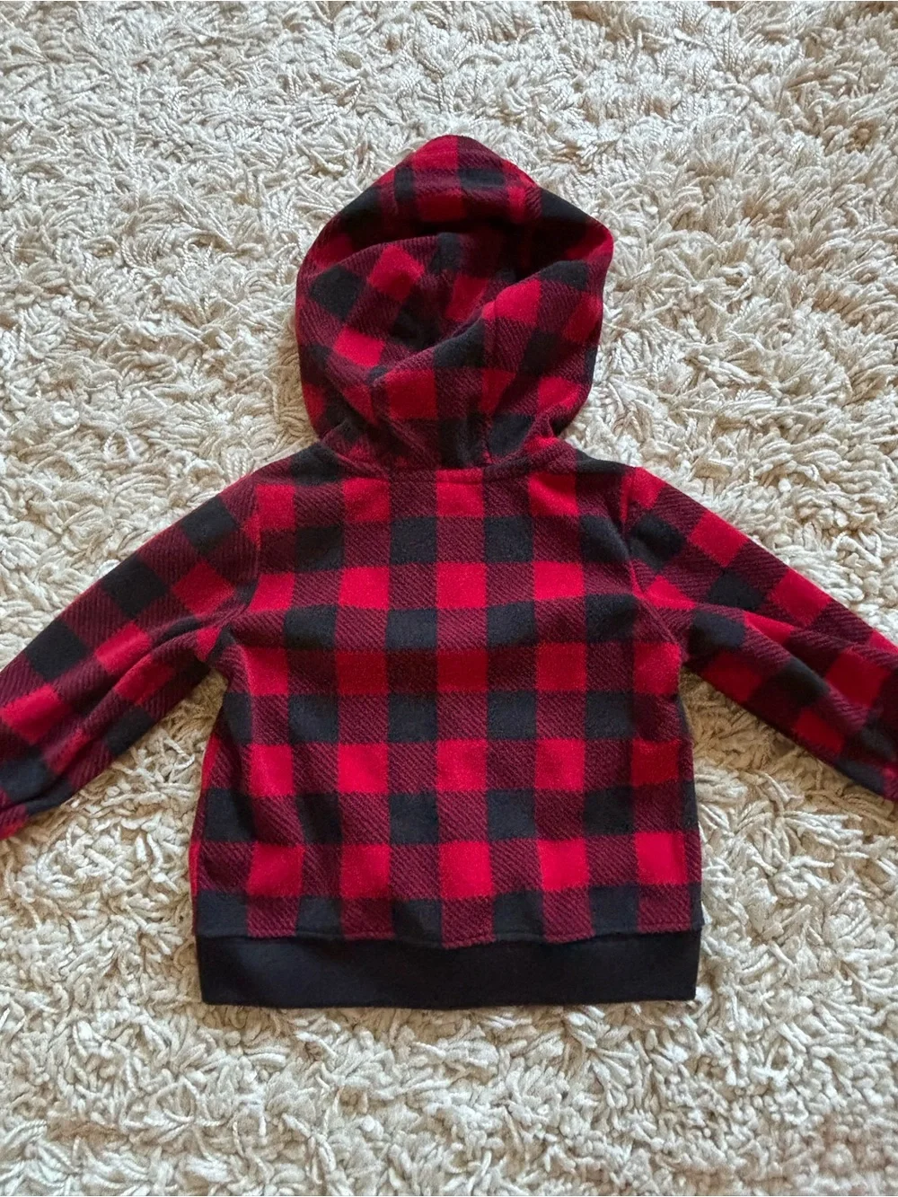 Carter's Red & Black Buffalo Plaid Hooded Jacket with Moose Patch